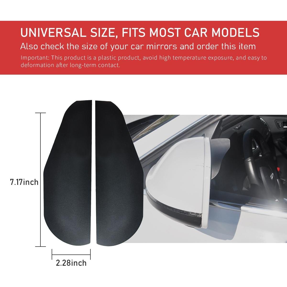 Visera de Lluvia Espejo Ziciner 2 Pcs Ajuste Universal Aluminio