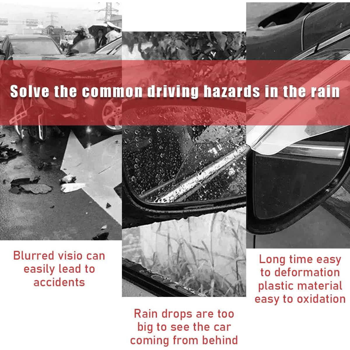 Visera de Lluvia Espejo Ziciner 2 Pcs Ajuste Universal Aluminio