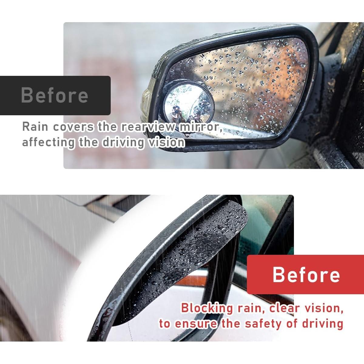 Visera de Lluvia Espejo Ziciner 2 Pcs Ajuste Universal Aluminio