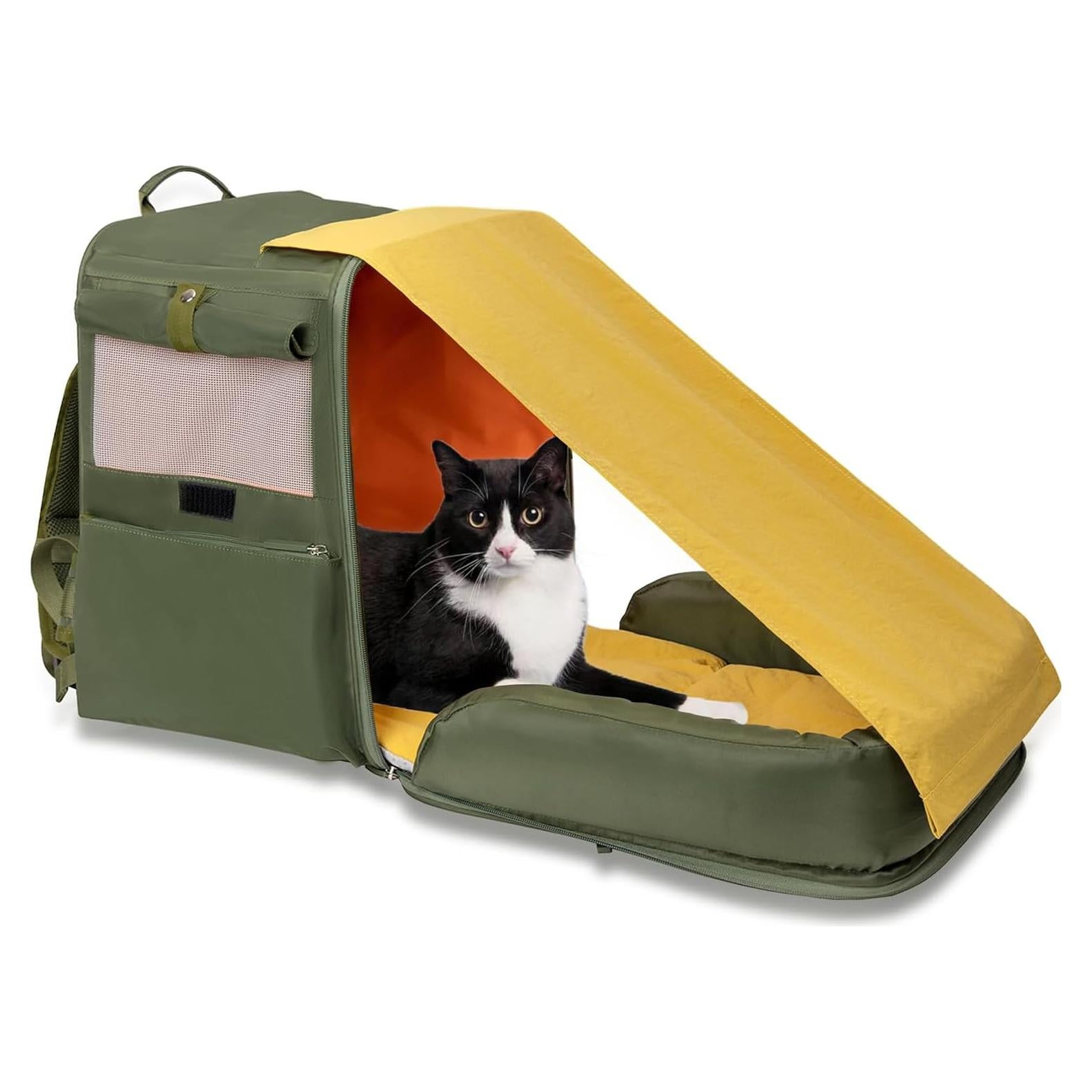 Mochila Transportadora Expandible para Mascotas - Verde