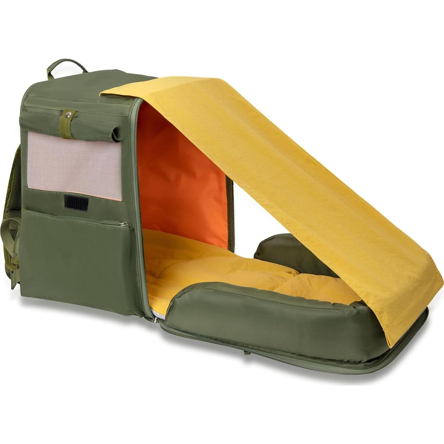 Mochila Transportadora Expandible para Mascotas - Verde