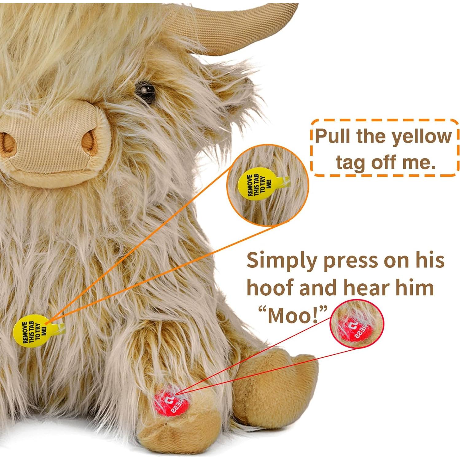 Peluche Vaca Tonpect Jengibre con Sonido 22,86 cm