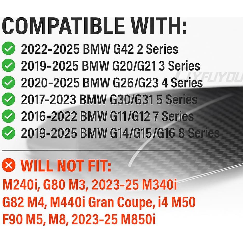 Cubierta Espejo Retrovisor Fibra Carbono BMW G20 G30 G11 2016-2025