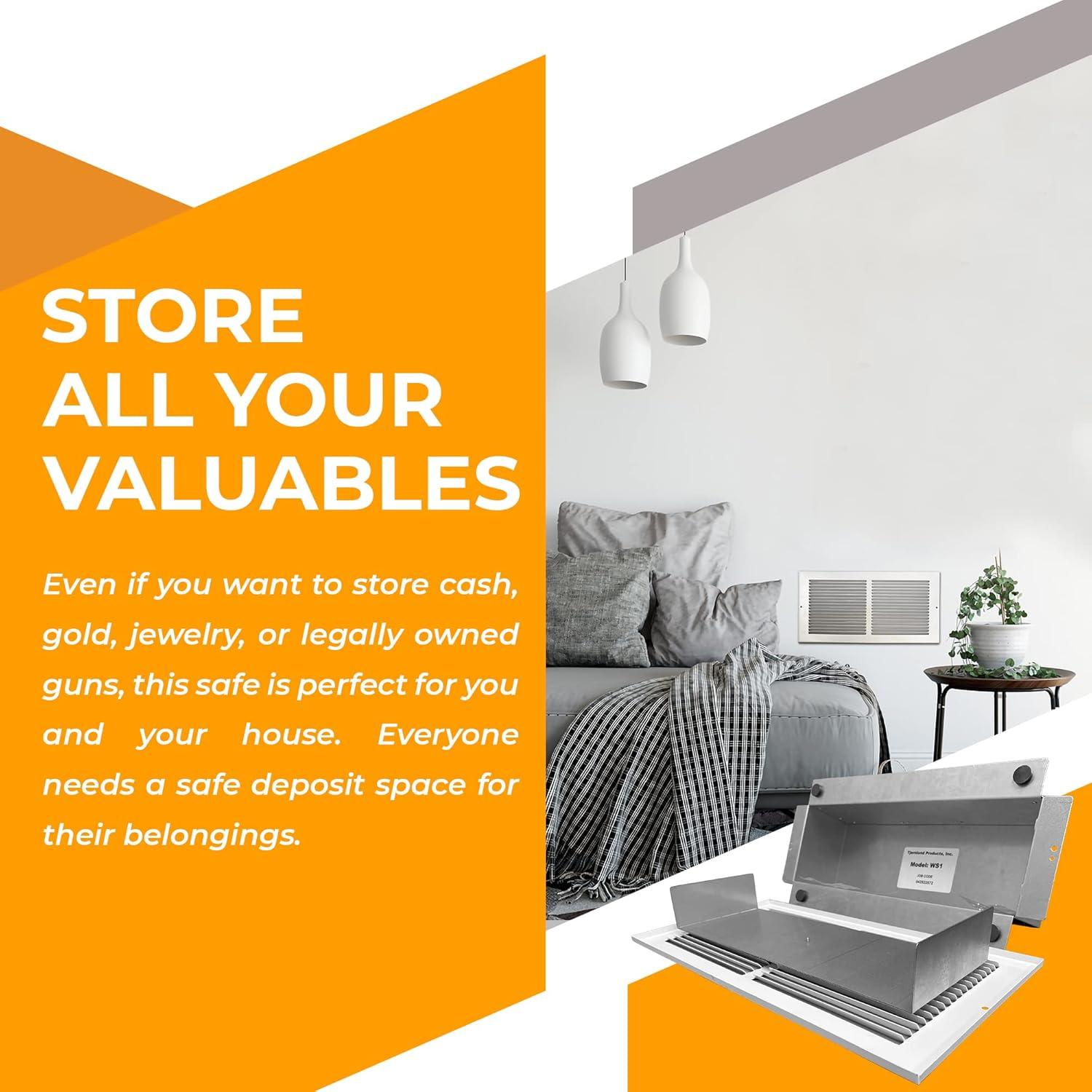 Caja Fuerte Oculta de Pared H.I.P.S. 34.3x11.4cm Blanca