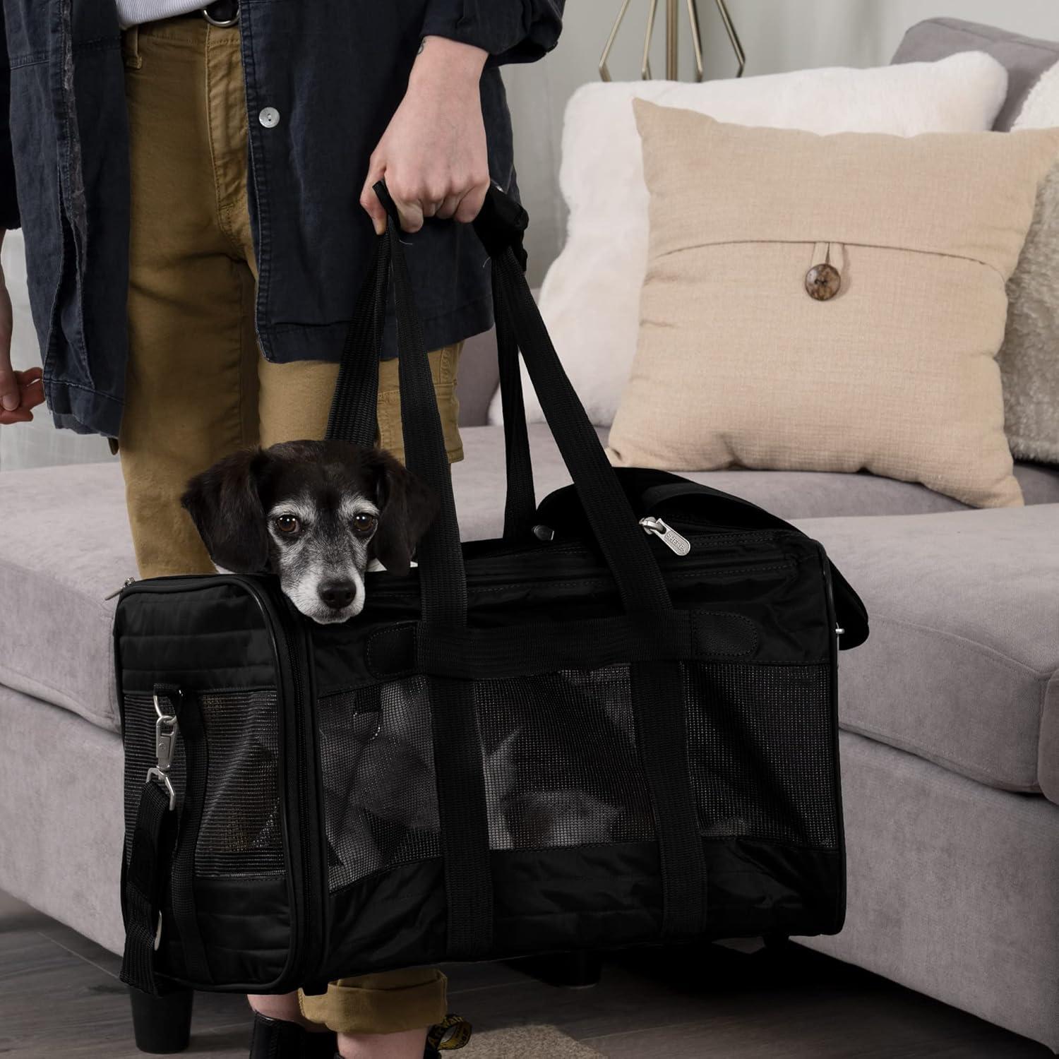 Sherpa Original Deluxe Travel Pet Carrier, Airline Approved - Black, Large