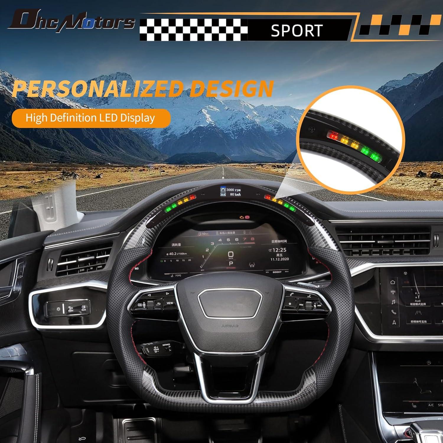 Volante de Fibra de Carbono OHC MOTORS para Audi S6/S7 2020-2024