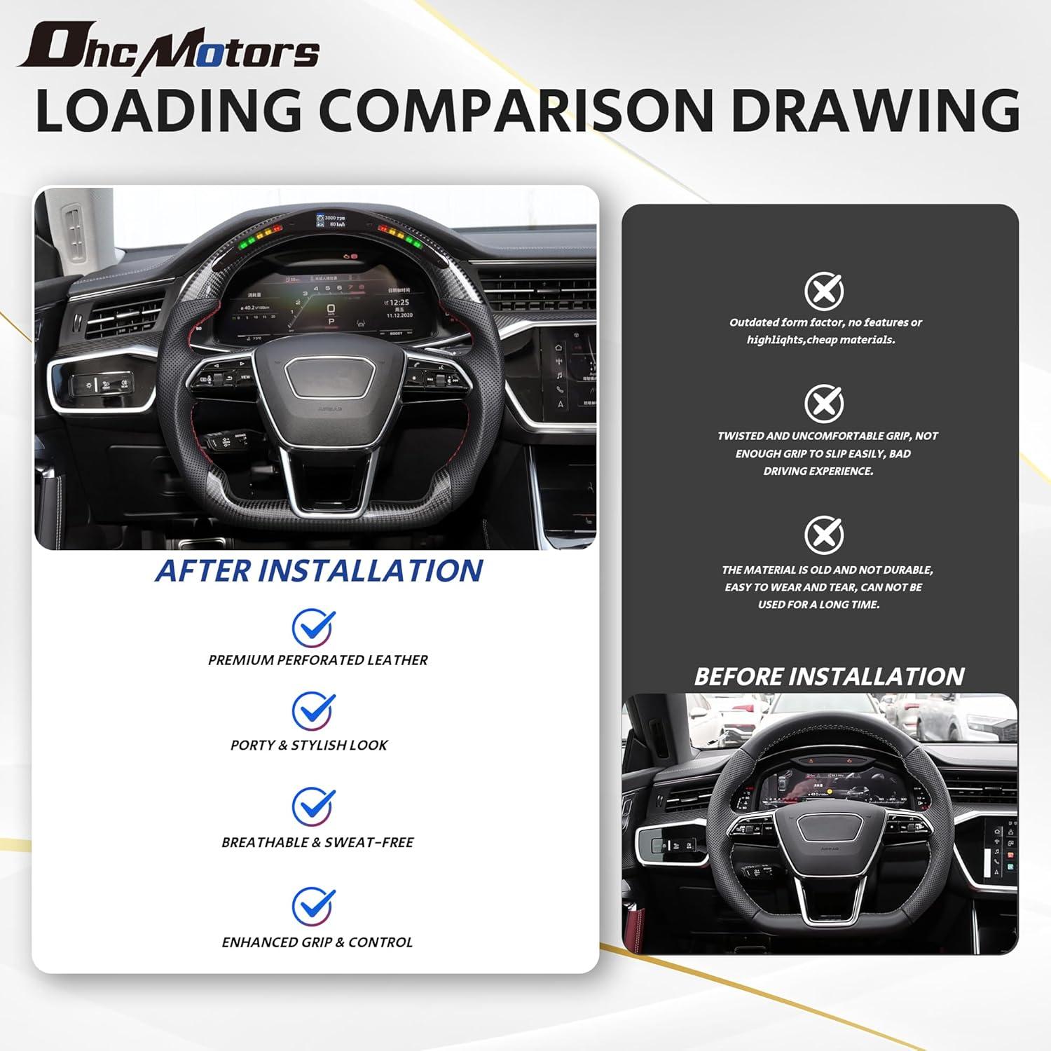 Volante de Fibra de Carbono OHC MOTORS para Audi S6/S7 2020-2024