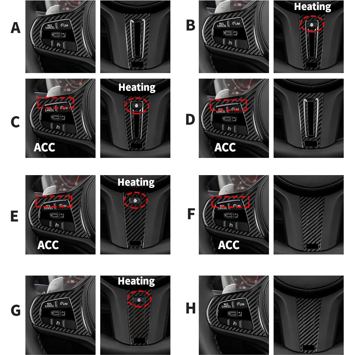 Cubierta de Volante T-carbon Fibra de Carbono Real BMW
