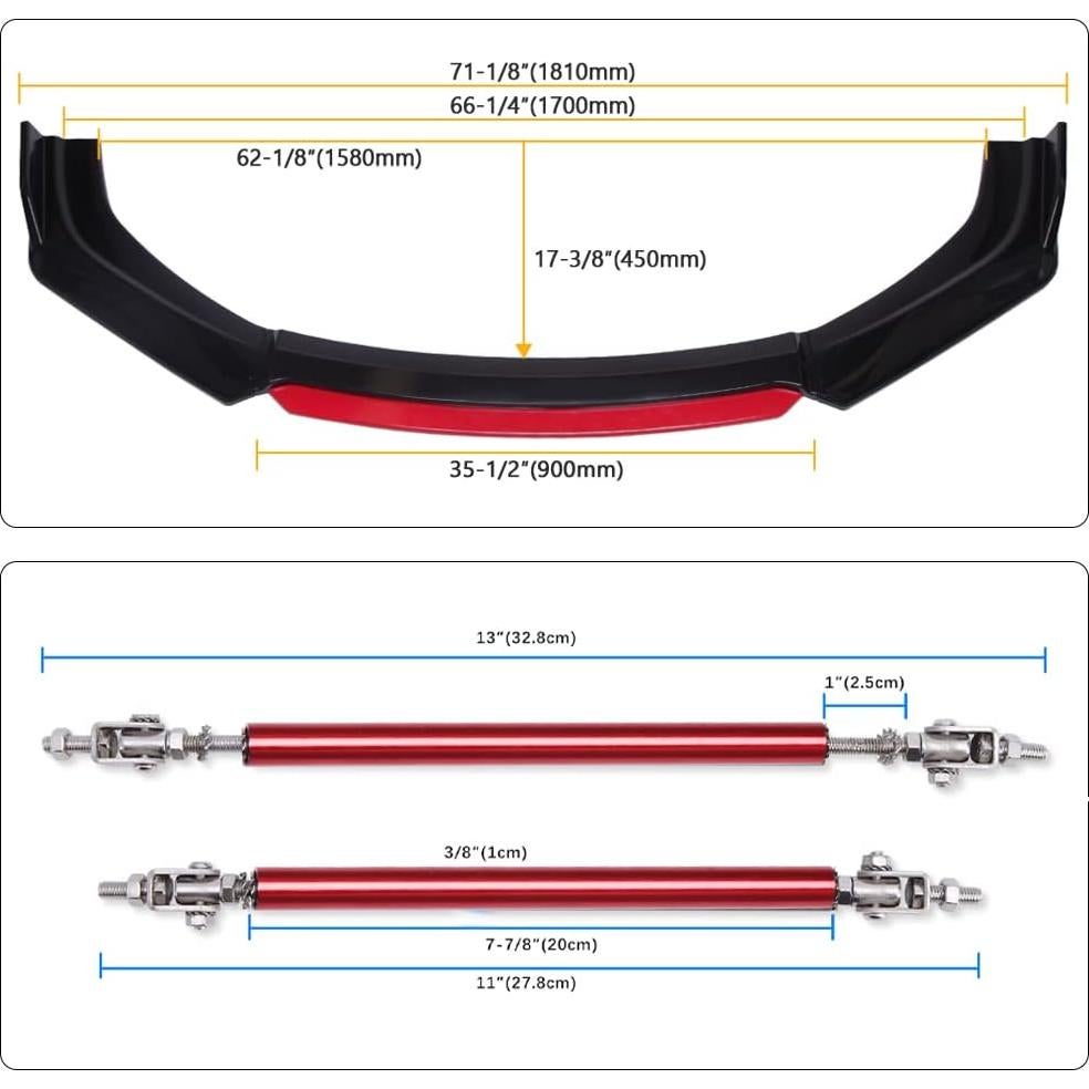 Labio de Parachoques Frontal Universal DREAMIZER con Soporte