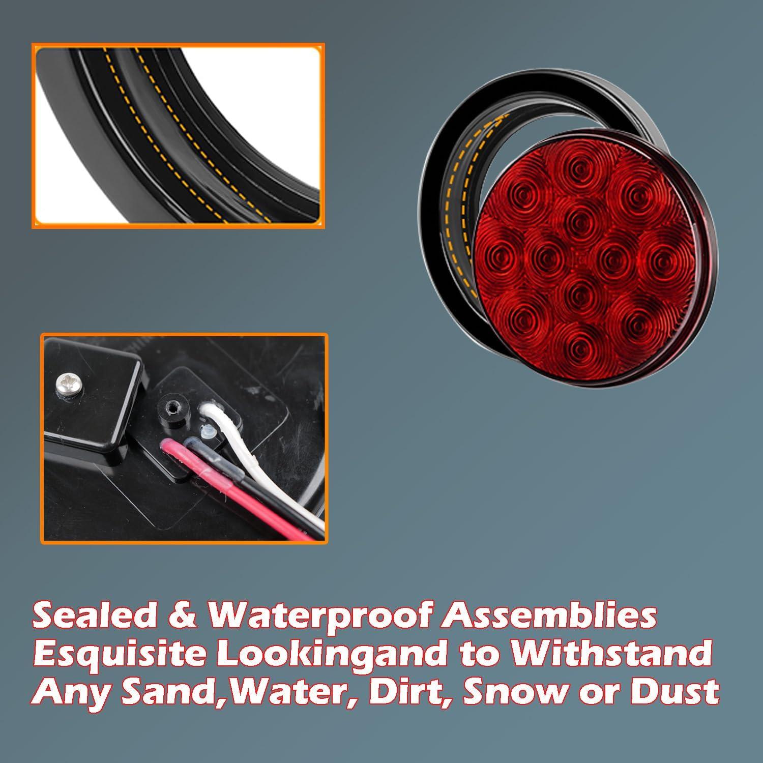 Luz Trasera LED Fouwick 4.2" Roja 12 LEDs IP67 para Remolque