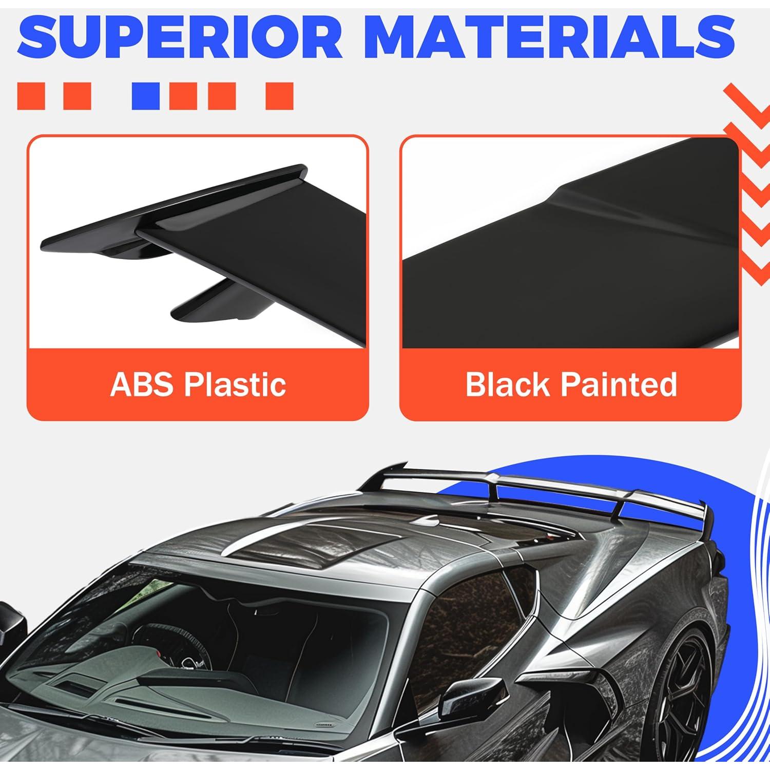 Alerón Trasero HECASA Negro Brillante para Chevrolet Corvette C8 2020-2024