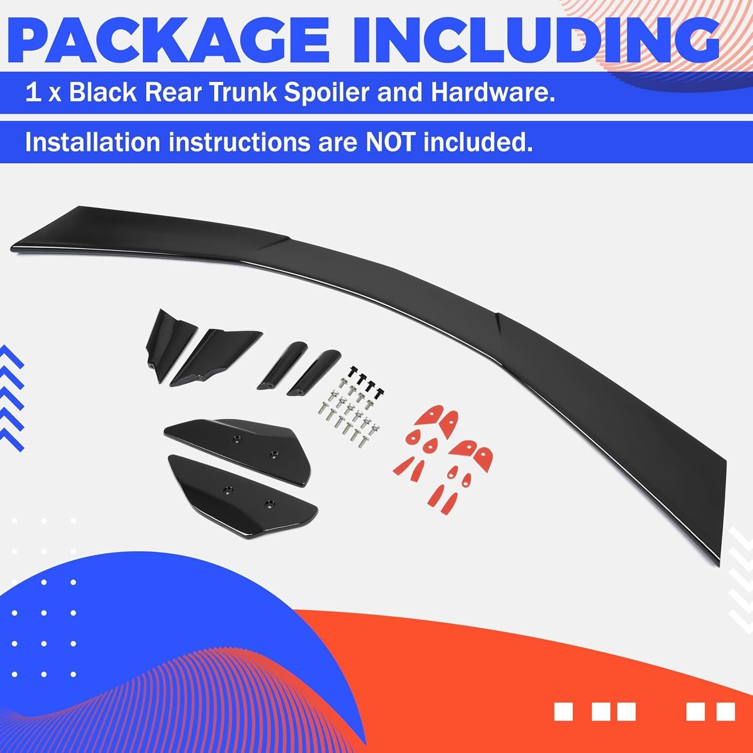 Alerón Trasero HECASA Negro Brillante para Chevrolet Corvette C8 2020-2024