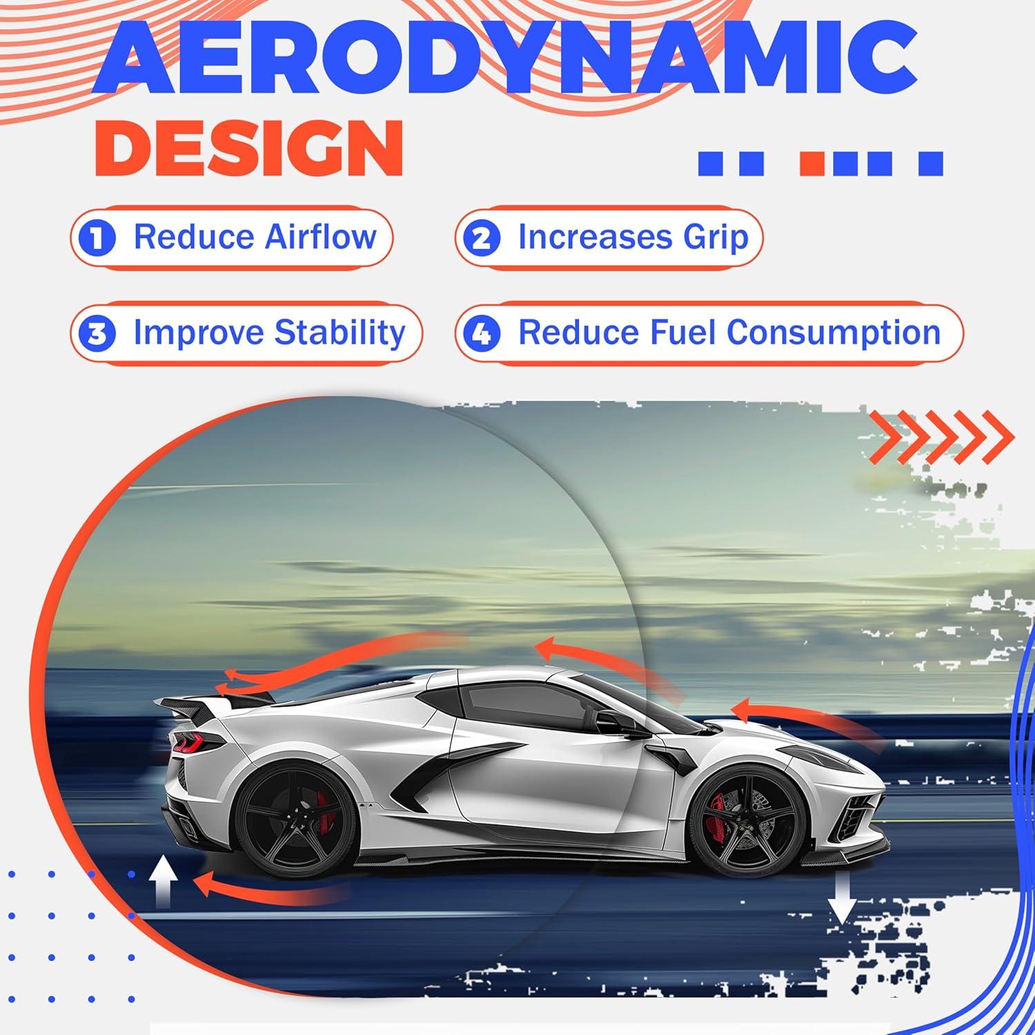 Alerón Trasero HECASA Negro Brillante para Chevrolet Corvette C8 2020-2024