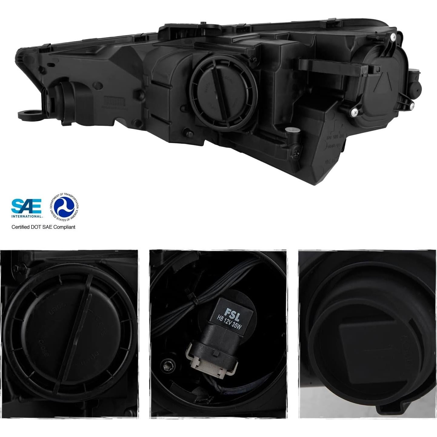 Faros Proyector AKKON para Audi A4/S4 2017-2019 Carcasa Negra