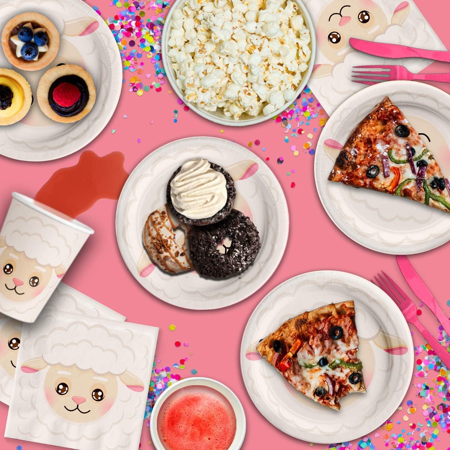 Kit de Vajilla para Fiesta de Cumpleaños Oveja 16 Personas