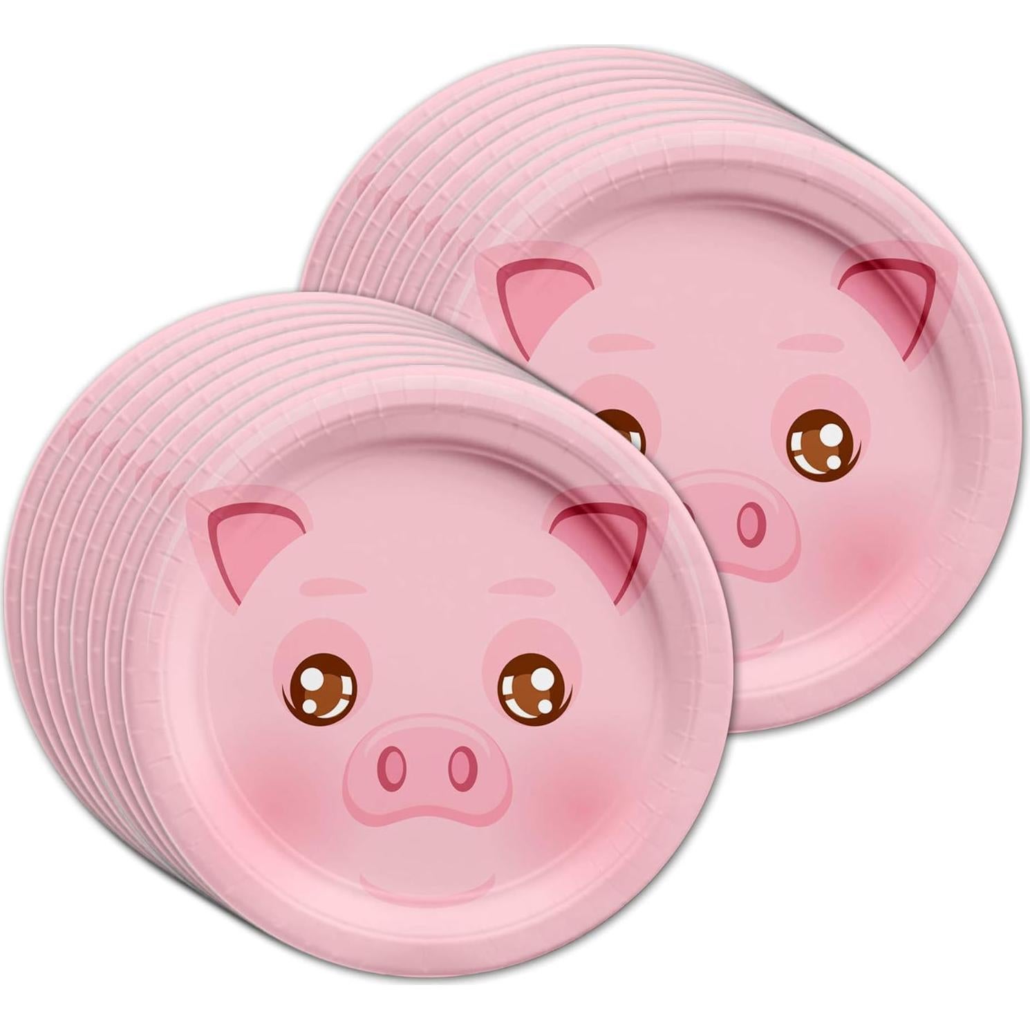 Juego de Vajilla para Fiesta de Cumpleaños Cerdo 16 Personas