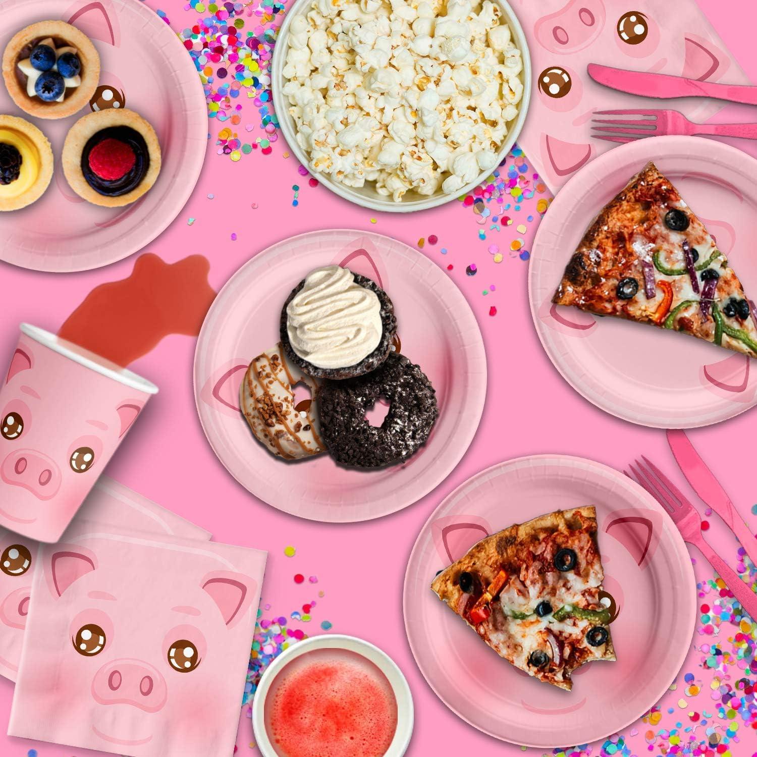 Juego de Vajilla para Fiesta de Cumpleaños Cerdo 16 Personas