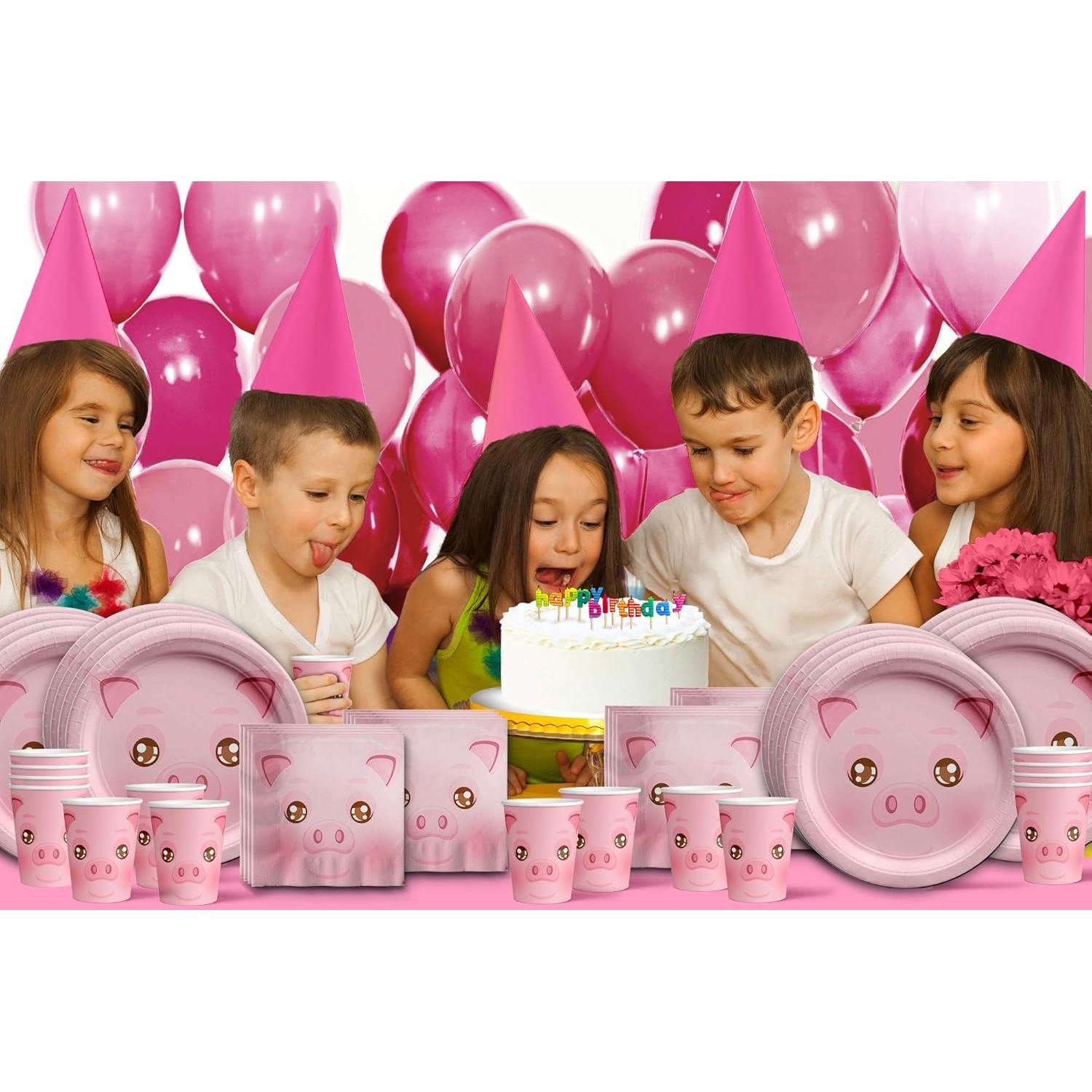 Juego de Vajilla para Fiesta de Cumpleaños Cerdo 16 Personas