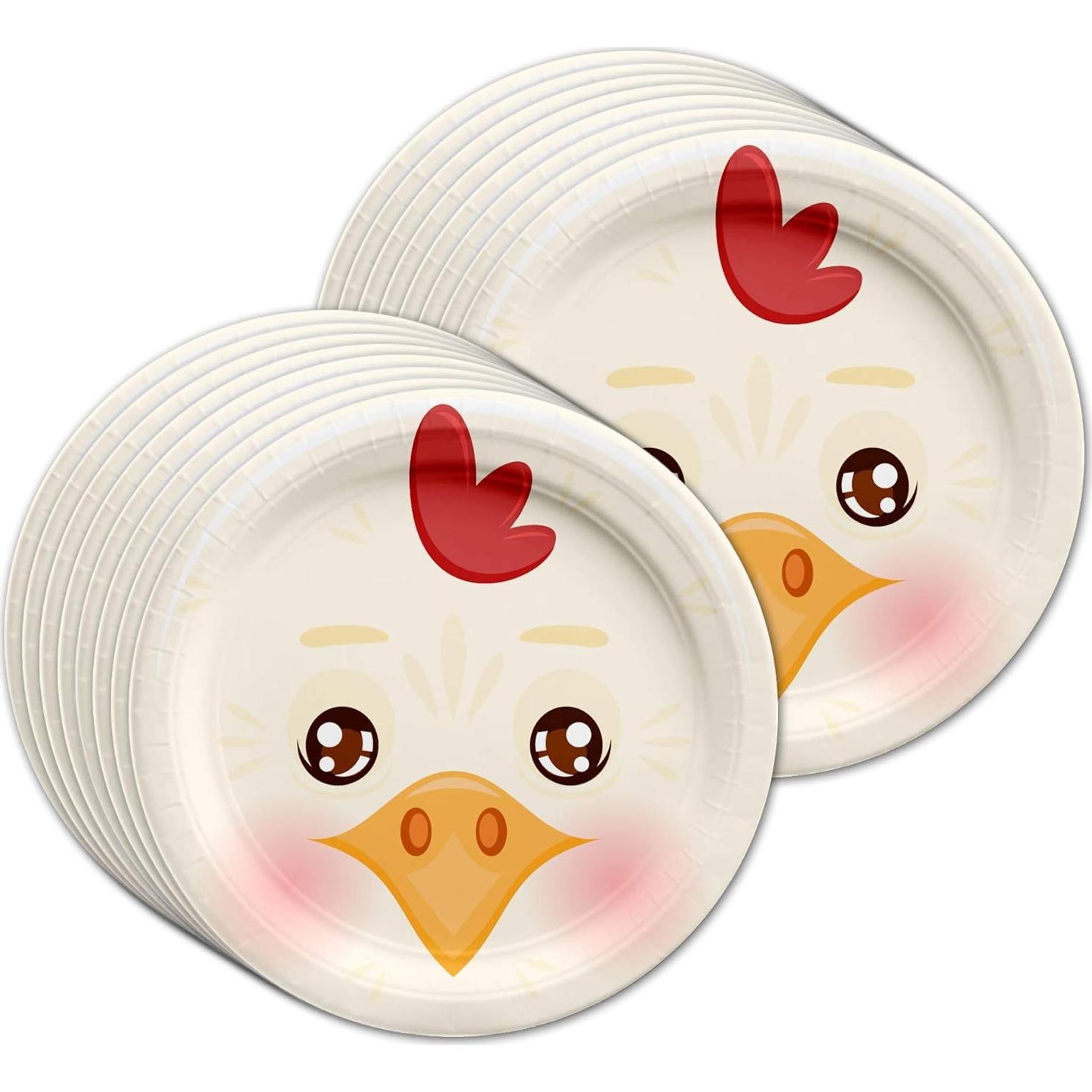 Set de Vajilla para Fiesta de Cumpleaños Pollo 16 Piezas