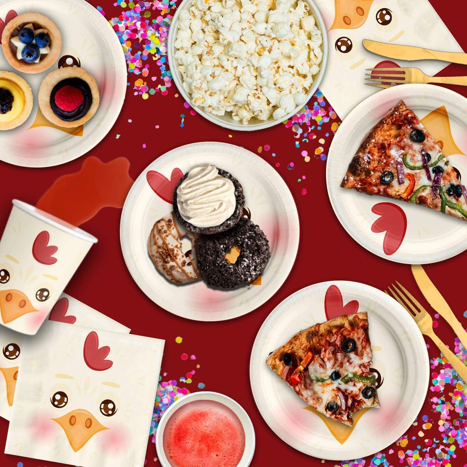 Set de Vajilla para Fiesta de Cumpleaños Pollo 16 Piezas