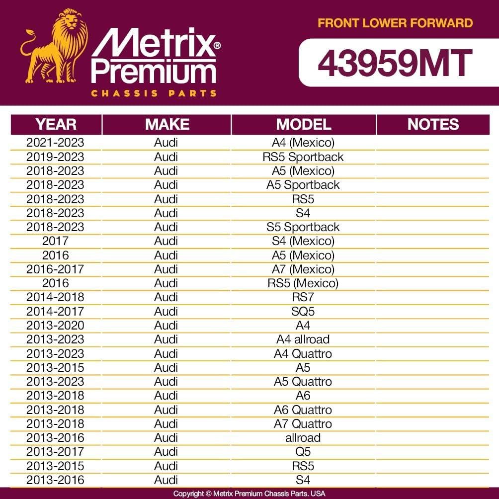 Articulación de Bola Delantera Inferior Metrix para Audi y Porsche