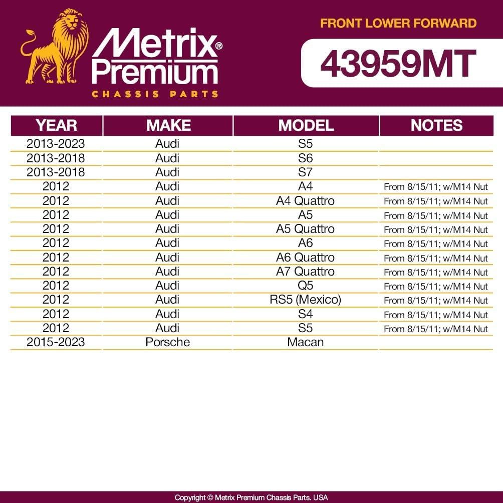 Articulación de Bola Delantera Inferior Metrix para Audi y Porsche