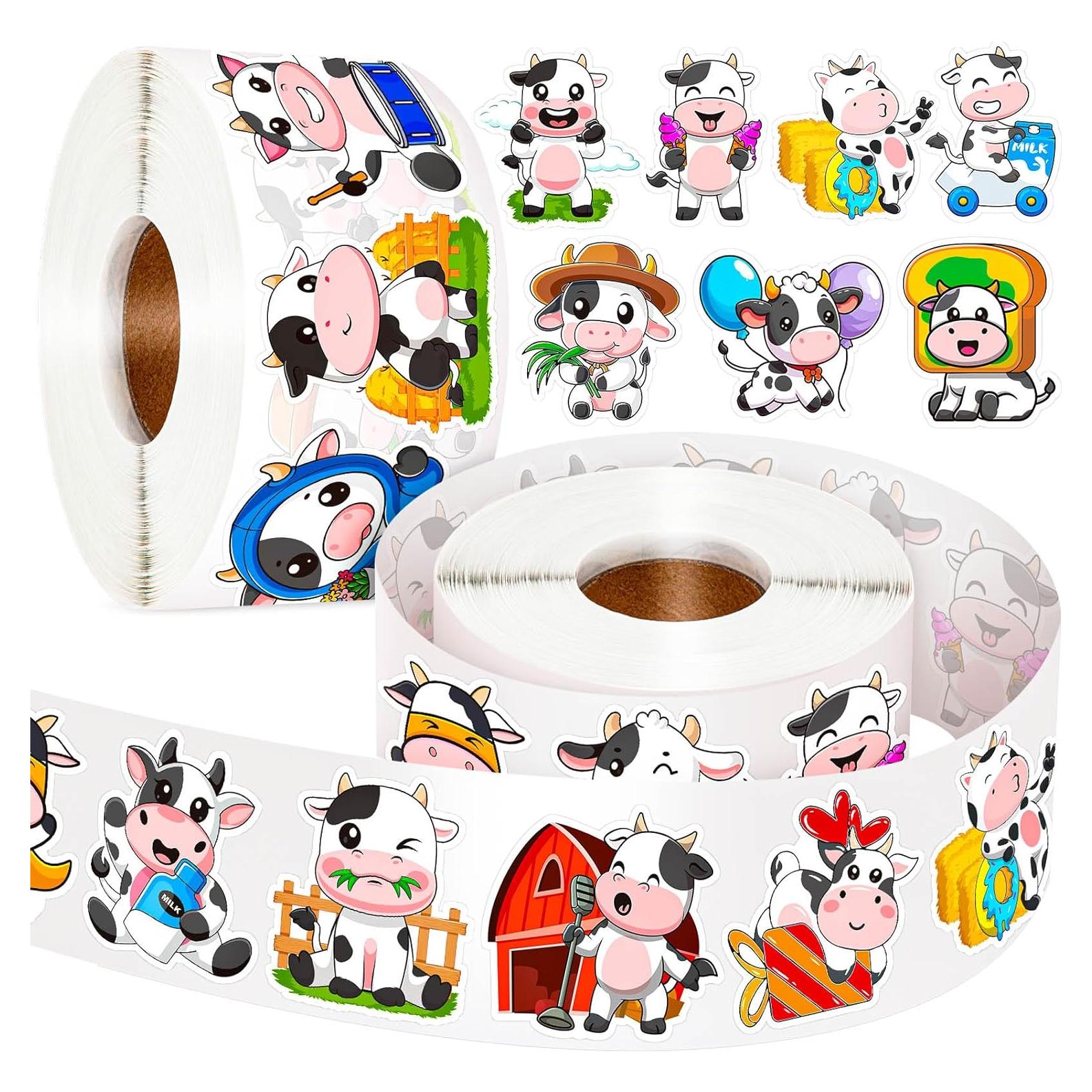 1200 Stickers de Vacas KFPPLXQ para Niños y Decoración