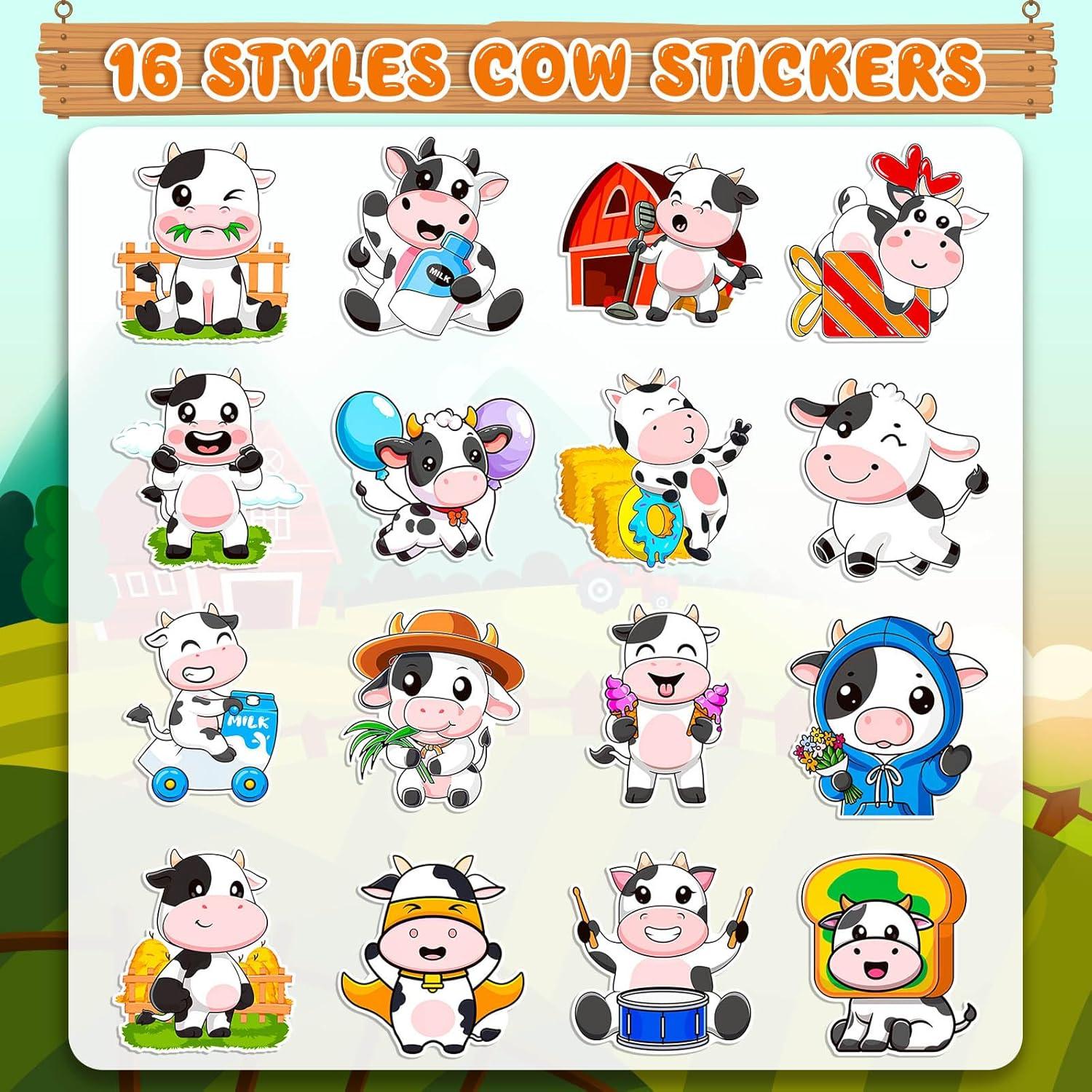1200 Stickers de Vacas KFPPLXQ para Niños y Decoración