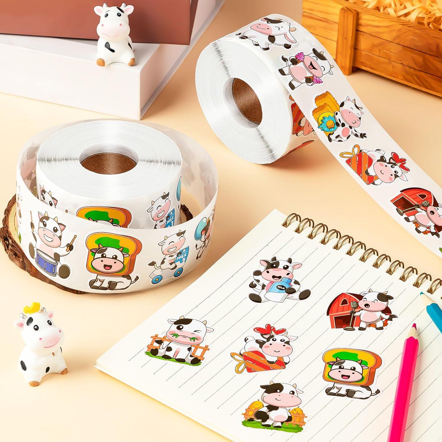 1200 Stickers de Vacas KFPPLXQ para Niños y Decoración