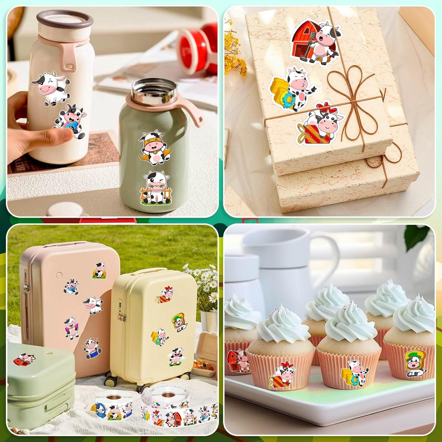 1200 Stickers de Vacas KFPPLXQ para Niños y Decoración