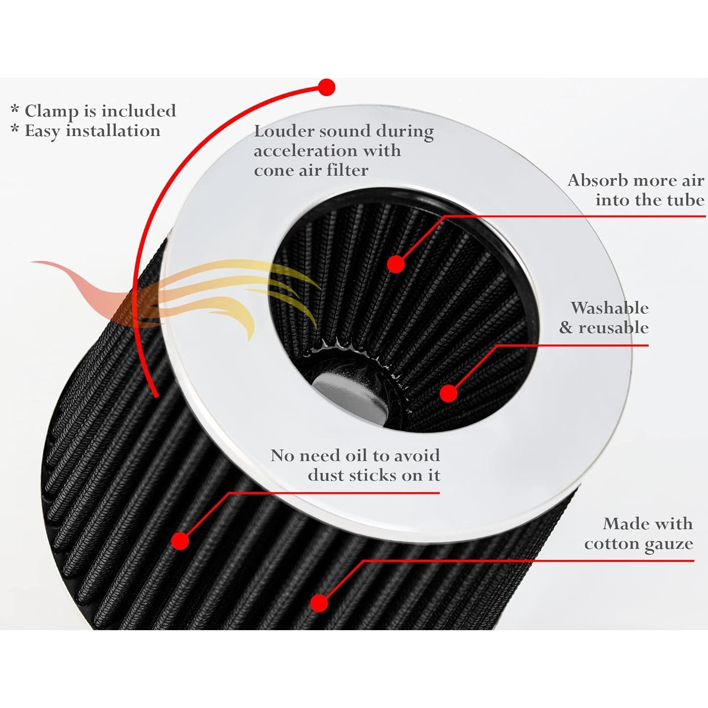 Kit de Admisión de Aire Corto Ram Rtunes Racing para Honda