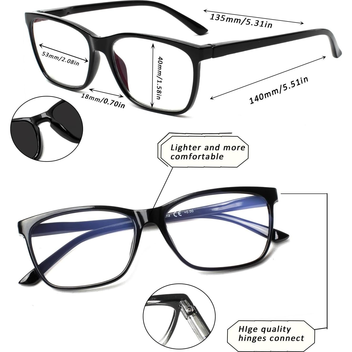 Gafas de lectura SIGVAN 2.25x con bloqueo luz azul y estuche