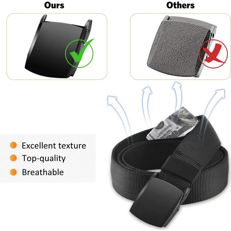 Cinturón de Dinero AGPTEK Negro 70-105 cm Antirrobo