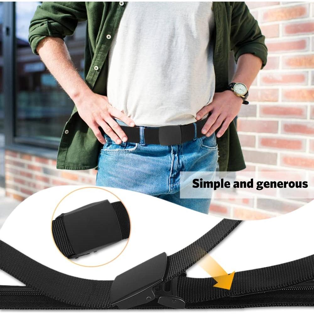 Cinturón de Dinero AGPTEK Negro 70-105 cm Antirrobo