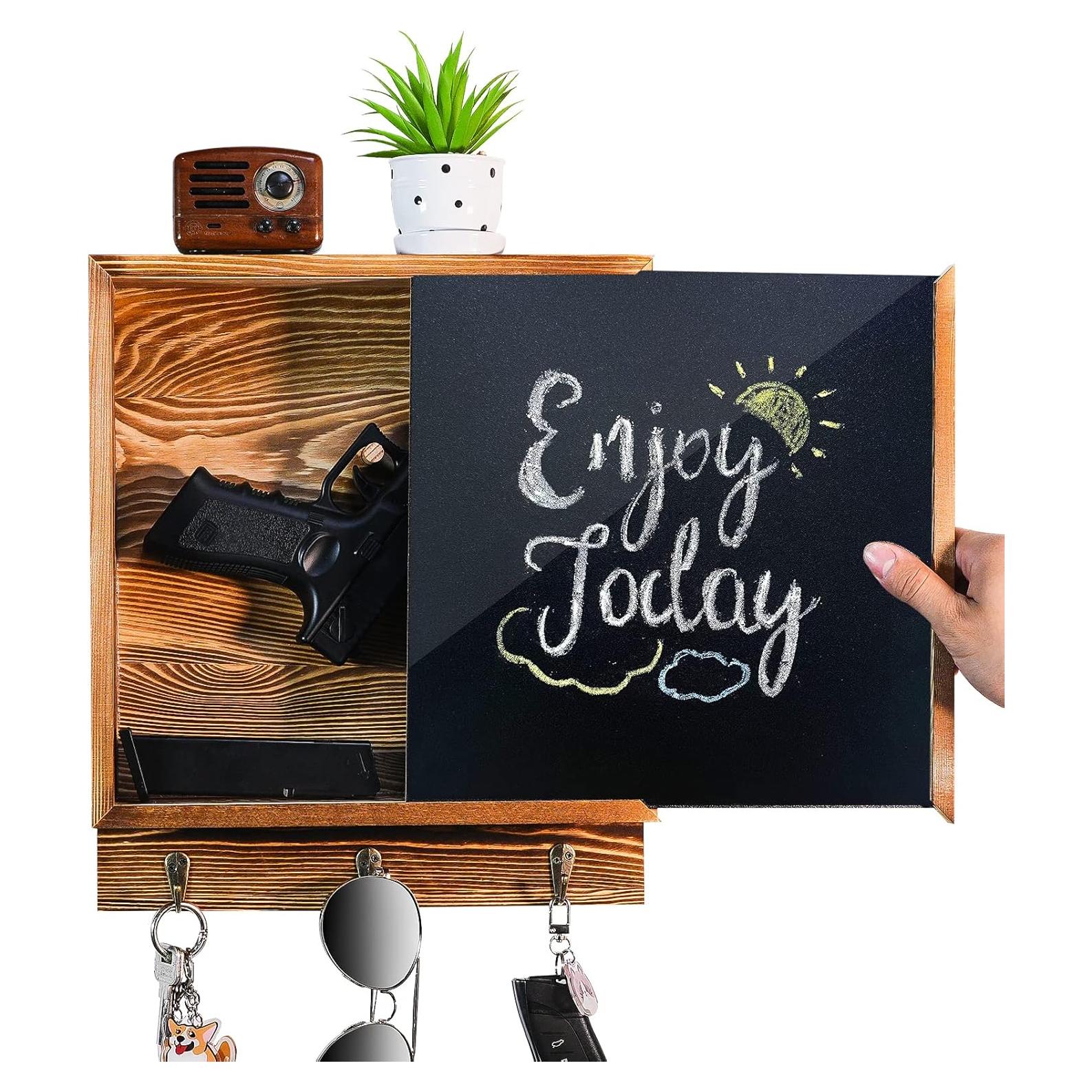 Estante Oculto de Armas MOCAS 30x30 cm Madera Rústica