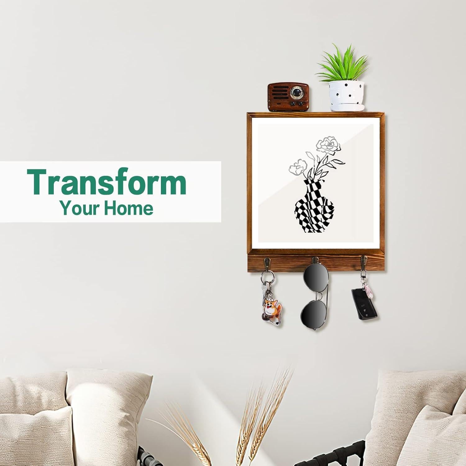 Estante Oculto de Armas MOCAS 30x30 cm Madera Rústica