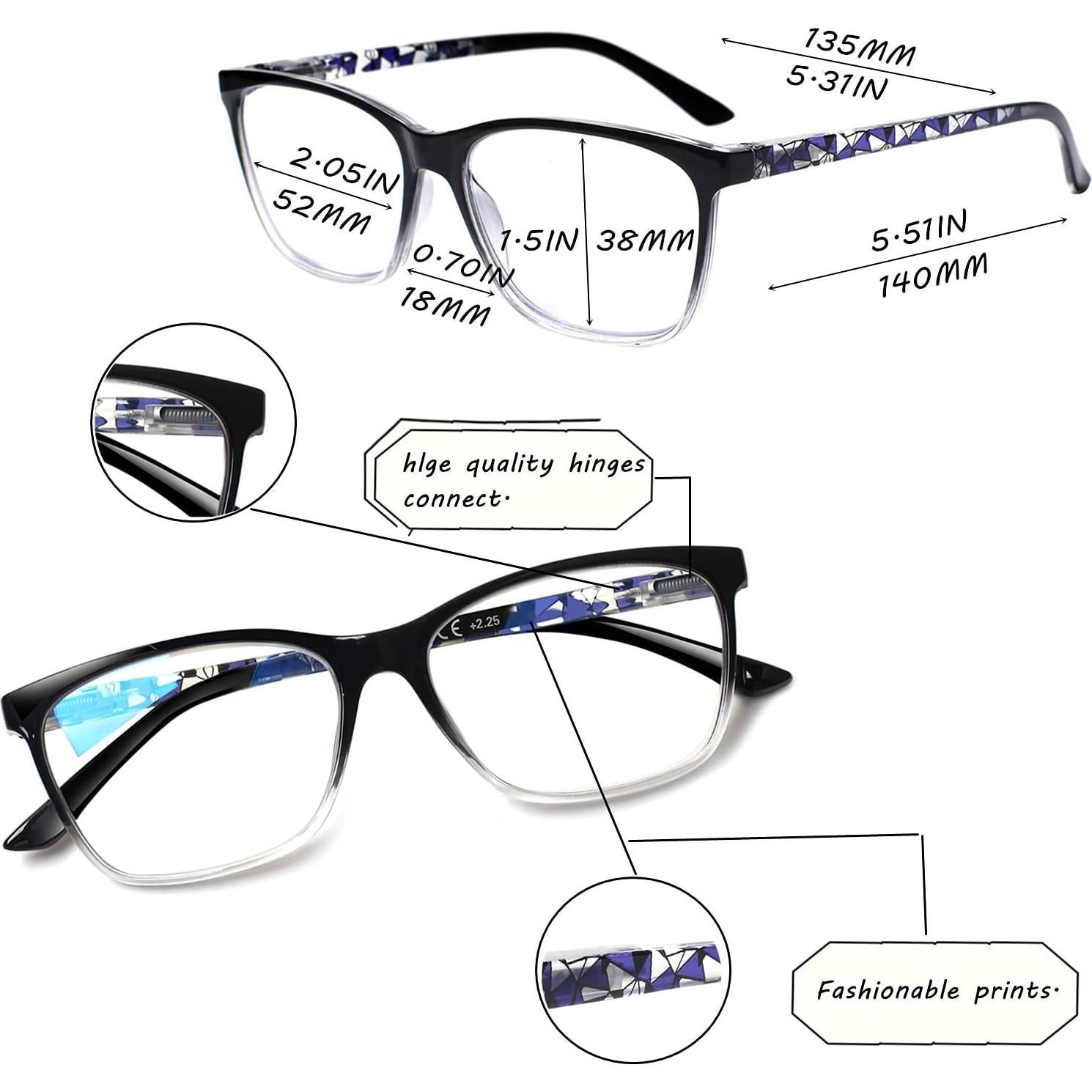 Gafas de lectura SIGVAN 3.0x con bloqueo luz azul y estuche