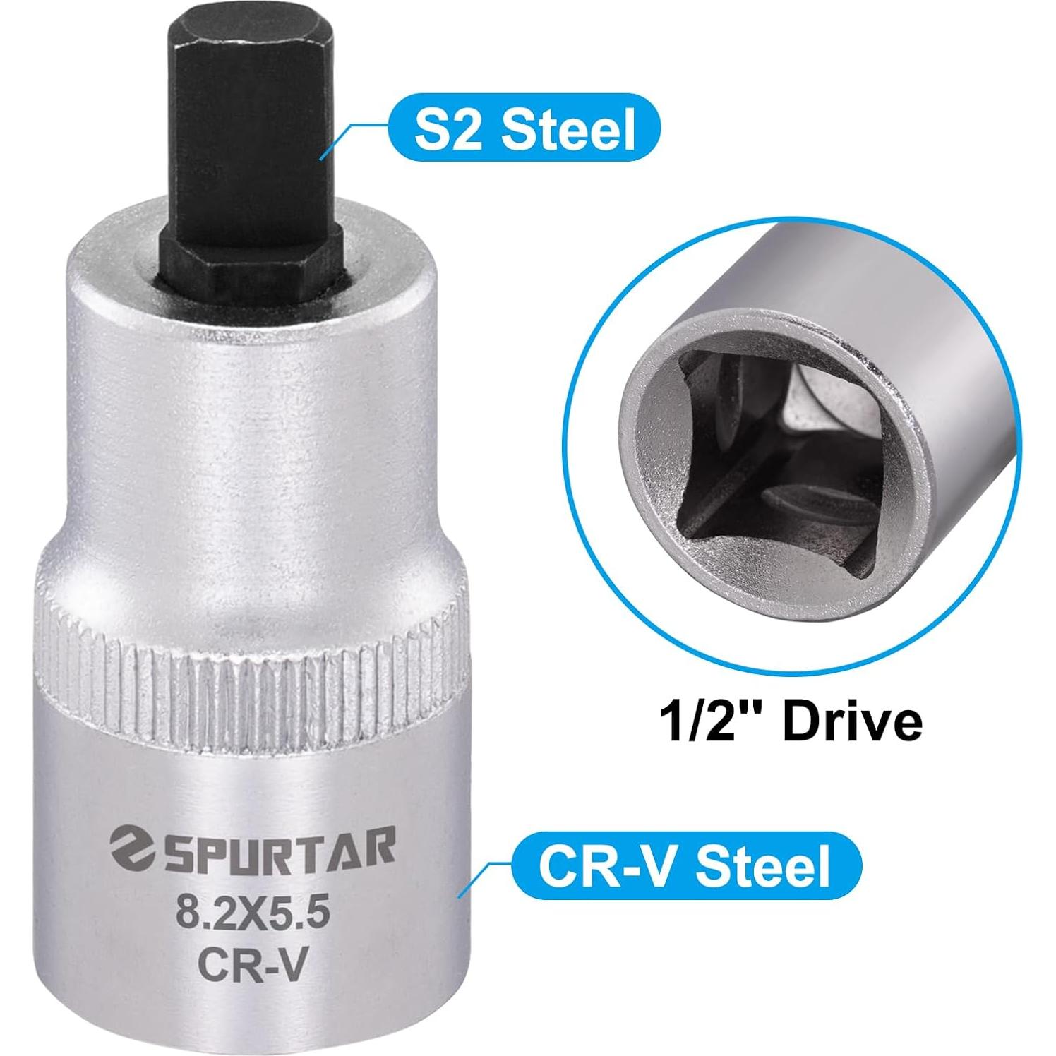 Socket de Esparcidor de Estribo Spurtar 5.5x8.2mm 1/2" Drive