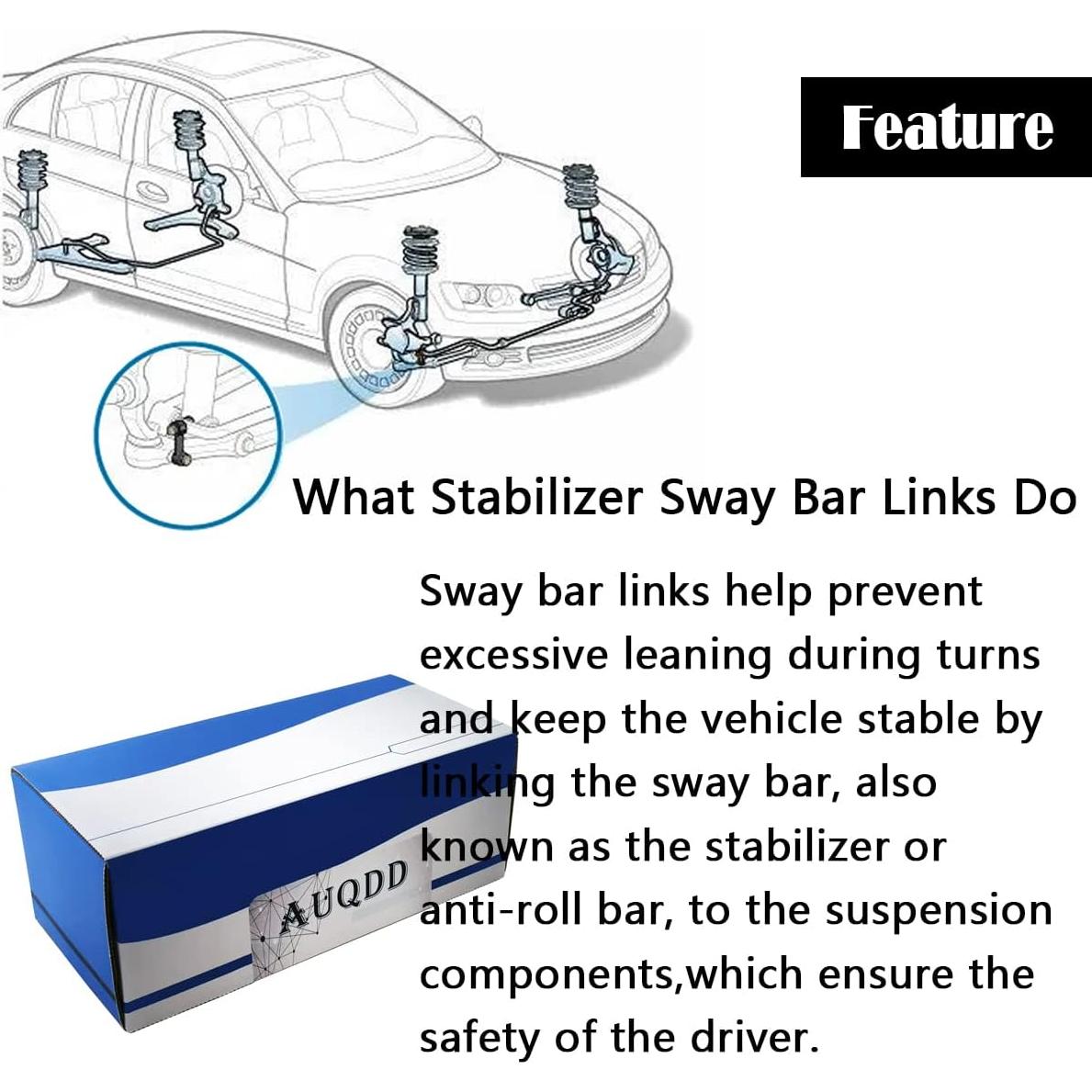 Enlace Estabilizador de Barra de Sway AUQDD K750263 2 Piezas