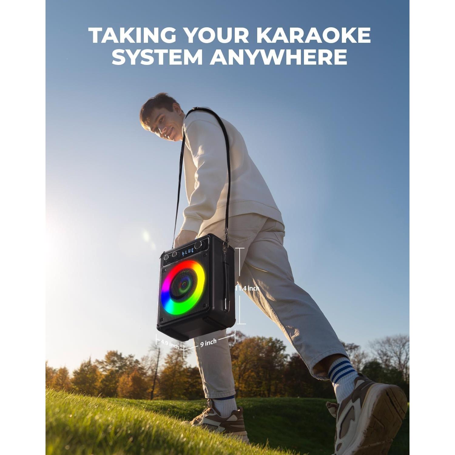 Máquina de Karaoke VOSOCO T-03 con 2 Micrófonos y Luces LED