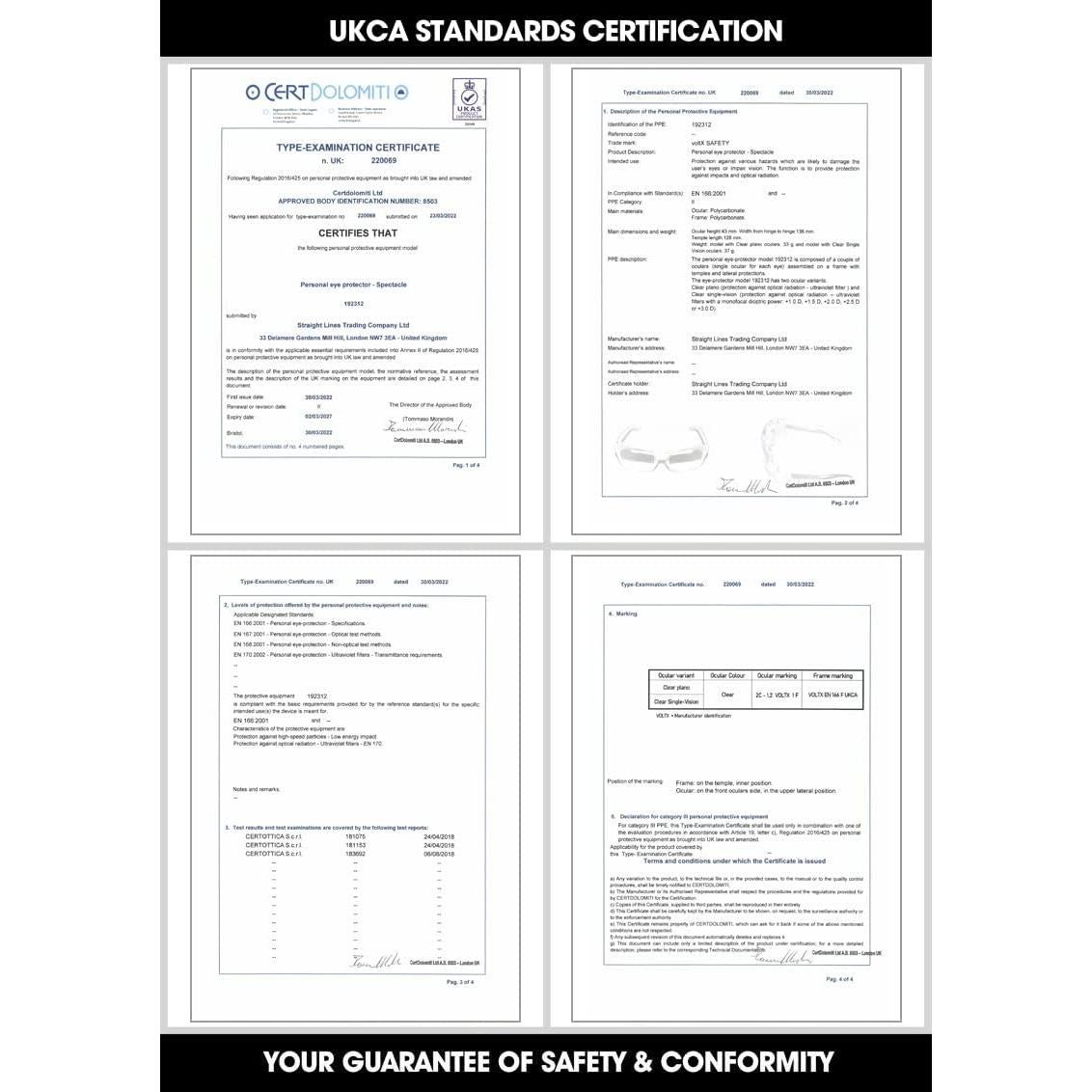 Gafas de Lectura de Seguridad VoltX Cristal +1.0 Dioptrías