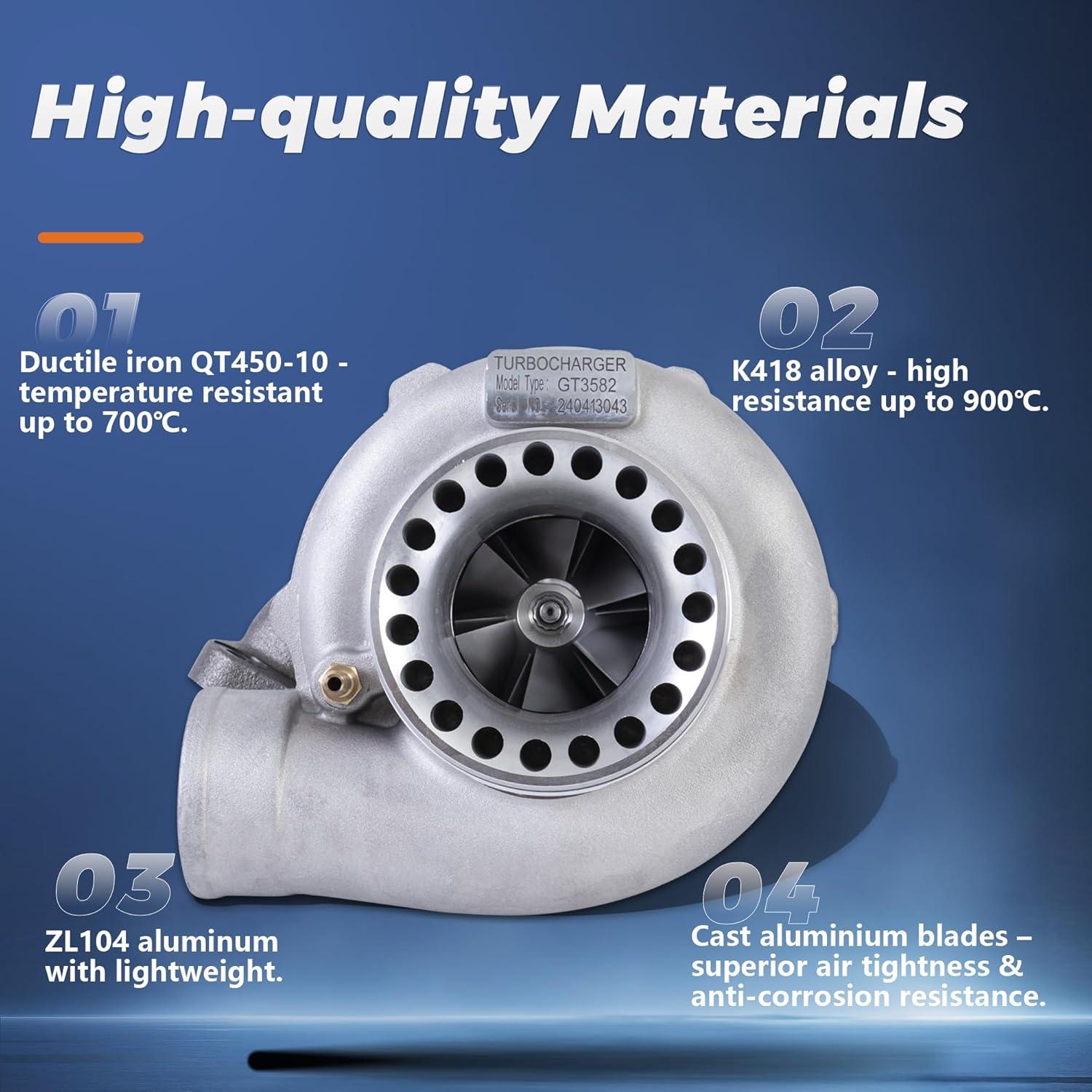 TurboCompresor KUIPERAUTO GT3582 T3 600HP para Motores 2.5L-6.0L