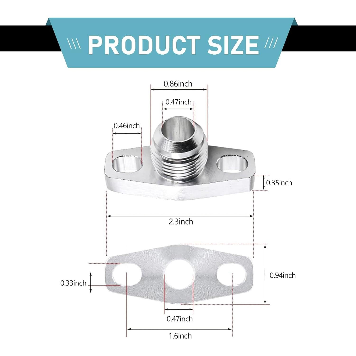 Adaptador de Desagüe de Aceite Turbo Dogary GT35 con Junta y Tornillos