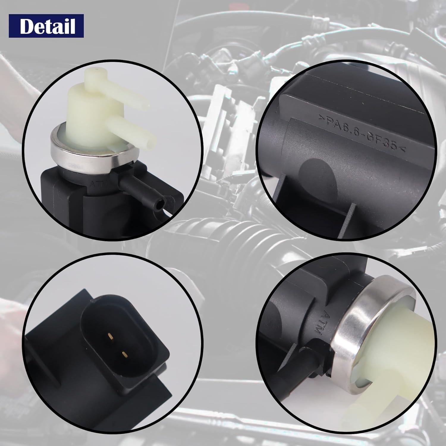 Válvula Convertidora Solenoide Turbo HiSport 1K0906627A - Audi A3, VW Golf, Jetta 2004-2014