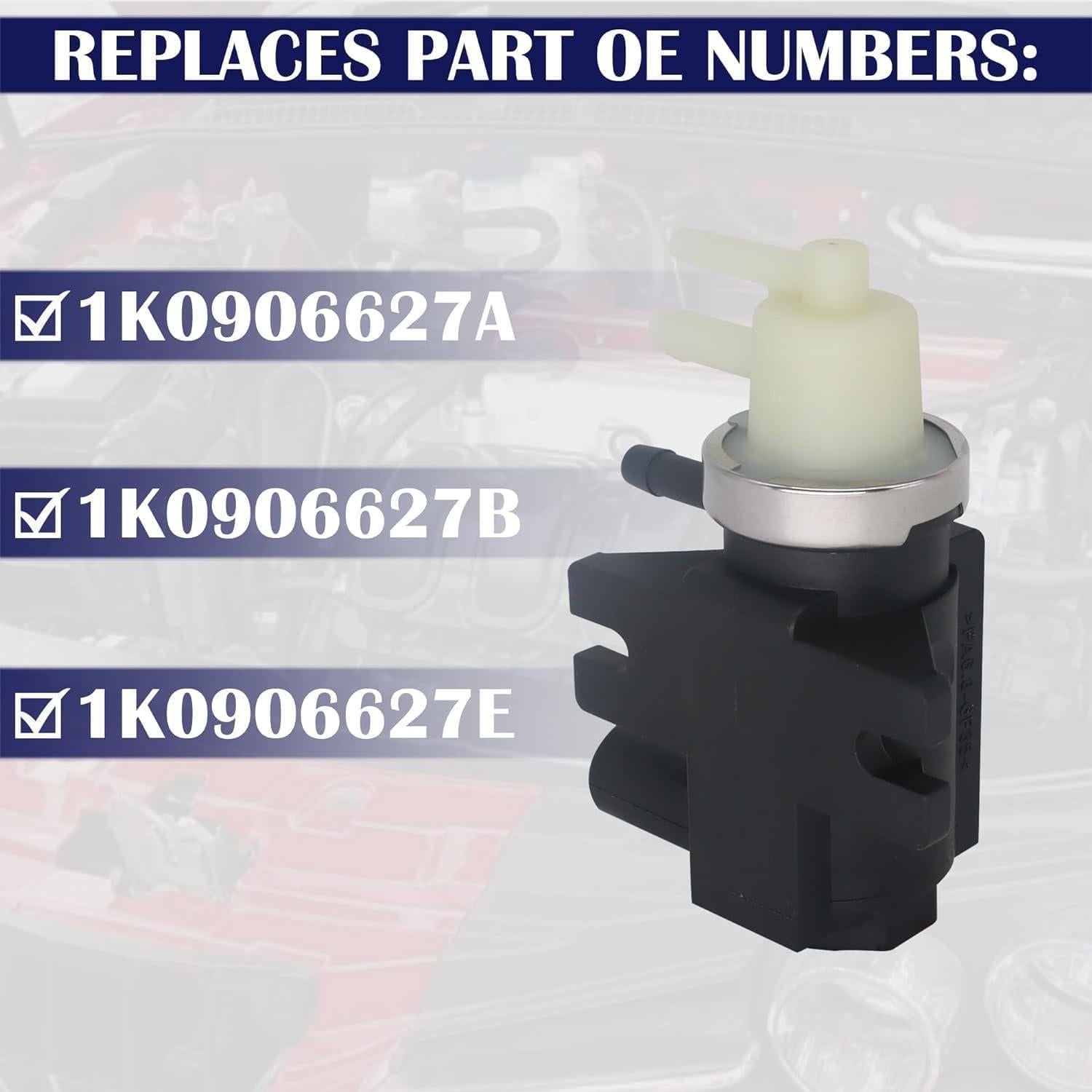 Válvula Convertidora Solenoide Turbo HiSport 1K0906627A - Audi A3, VW Golf, Jetta 2004-2014