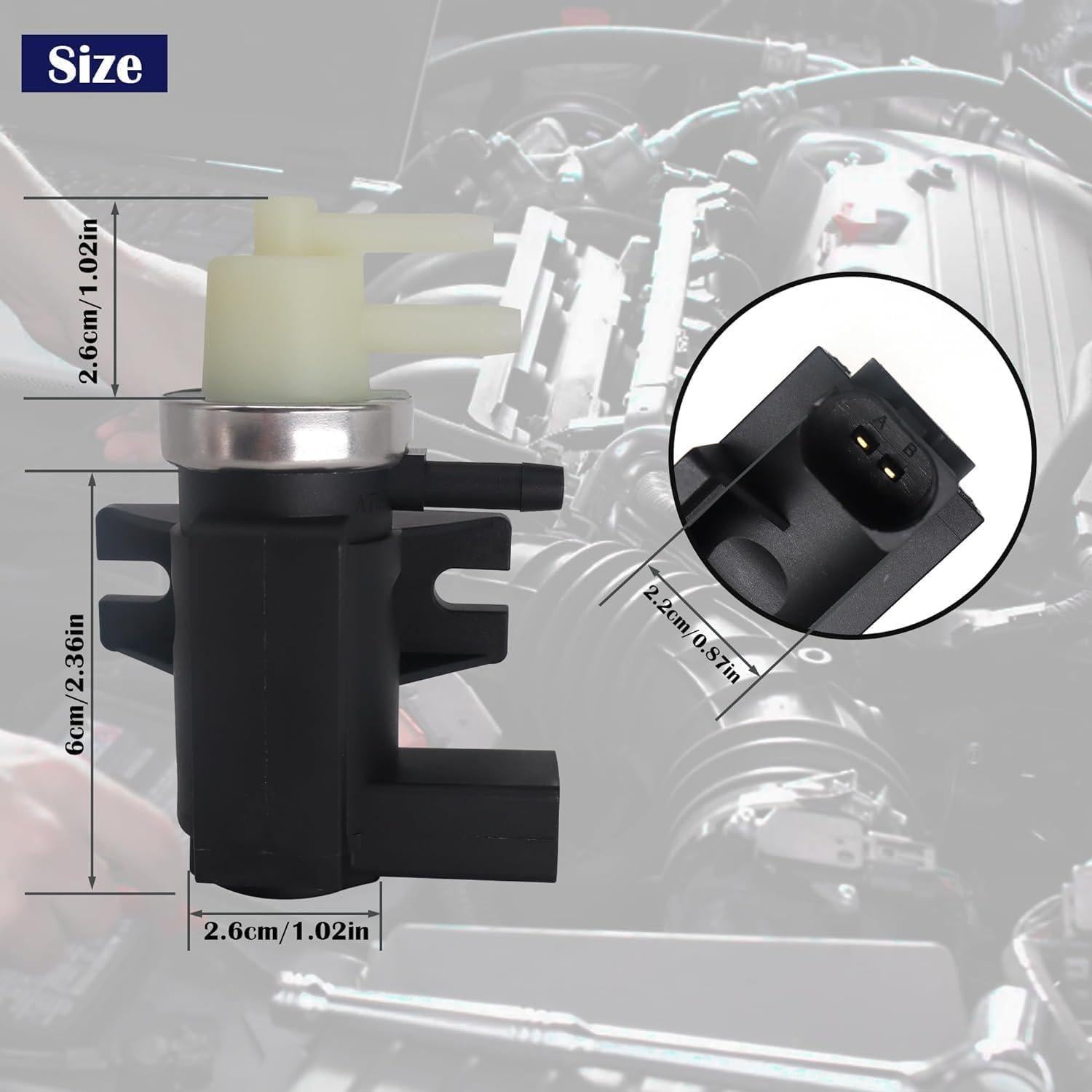 Válvula Convertidora Solenoide Turbo HiSport 1K0906627A - Audi A3, VW Golf, Jetta 2004-2014