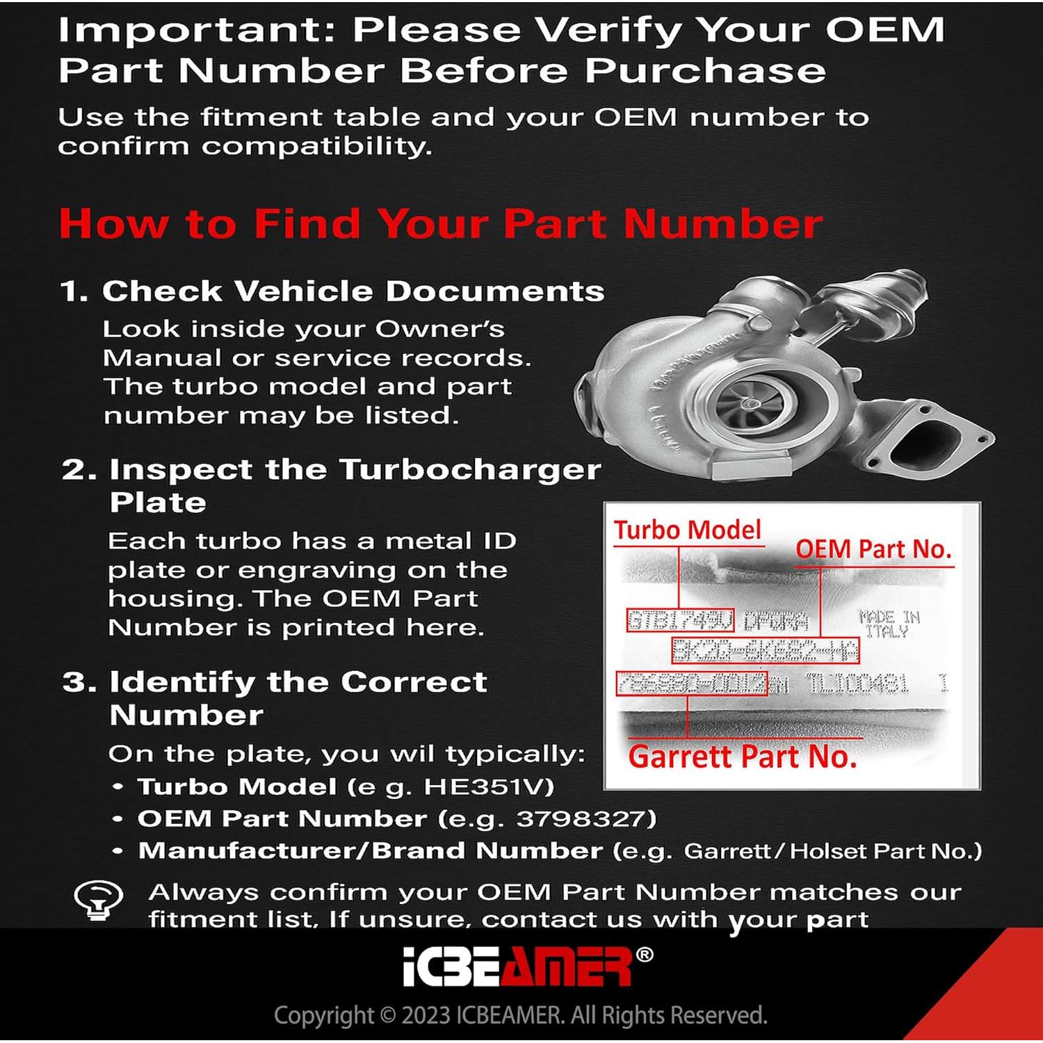 Turboalimentador ICBEAMER VGT Cummins ISB 6.7L Diésel 2007-2012