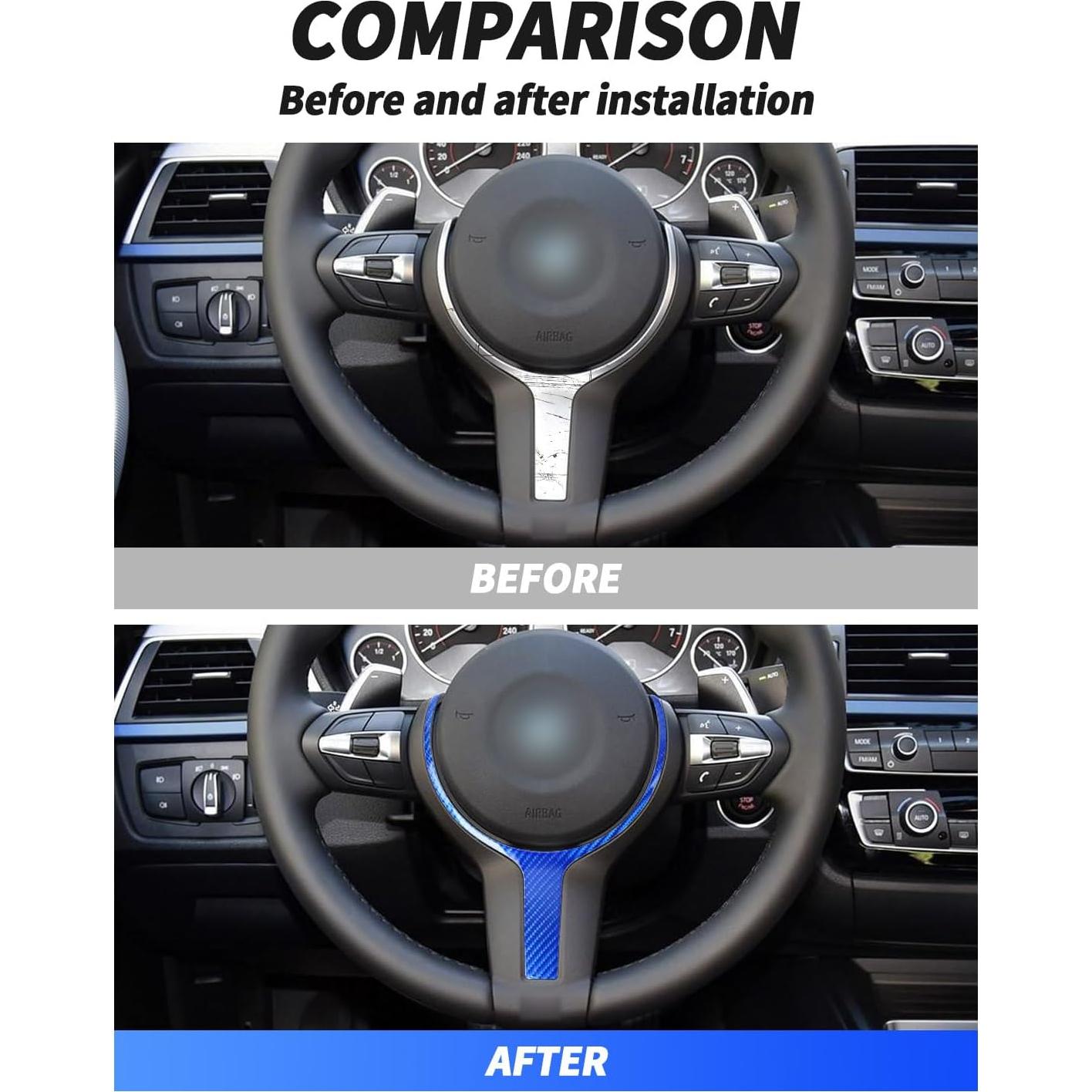 Moldura de Volante BMW F20 F21 F22 F30 F32 F10 F12 F15 F16 - Fibra de Carbono