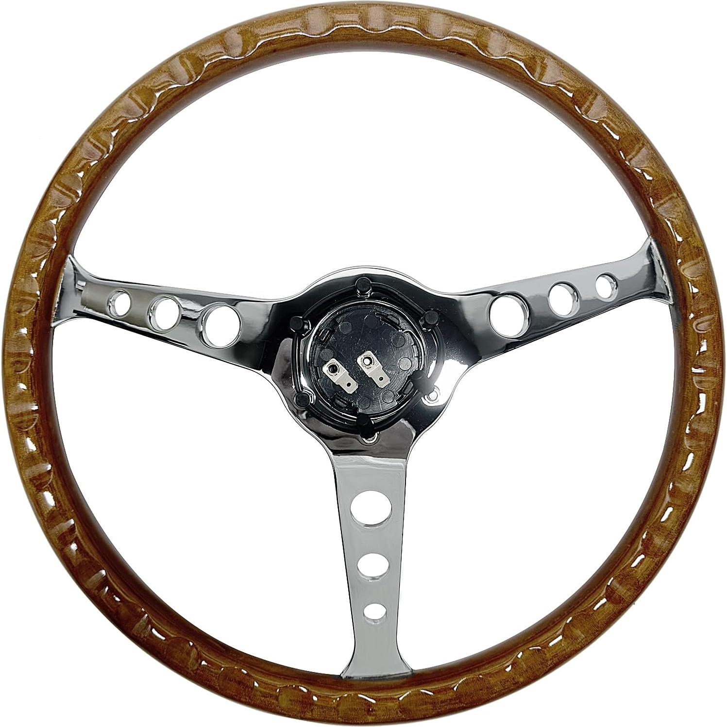 Volante de Madera Hiracing Wood-380 38 cm Ajuste Universal