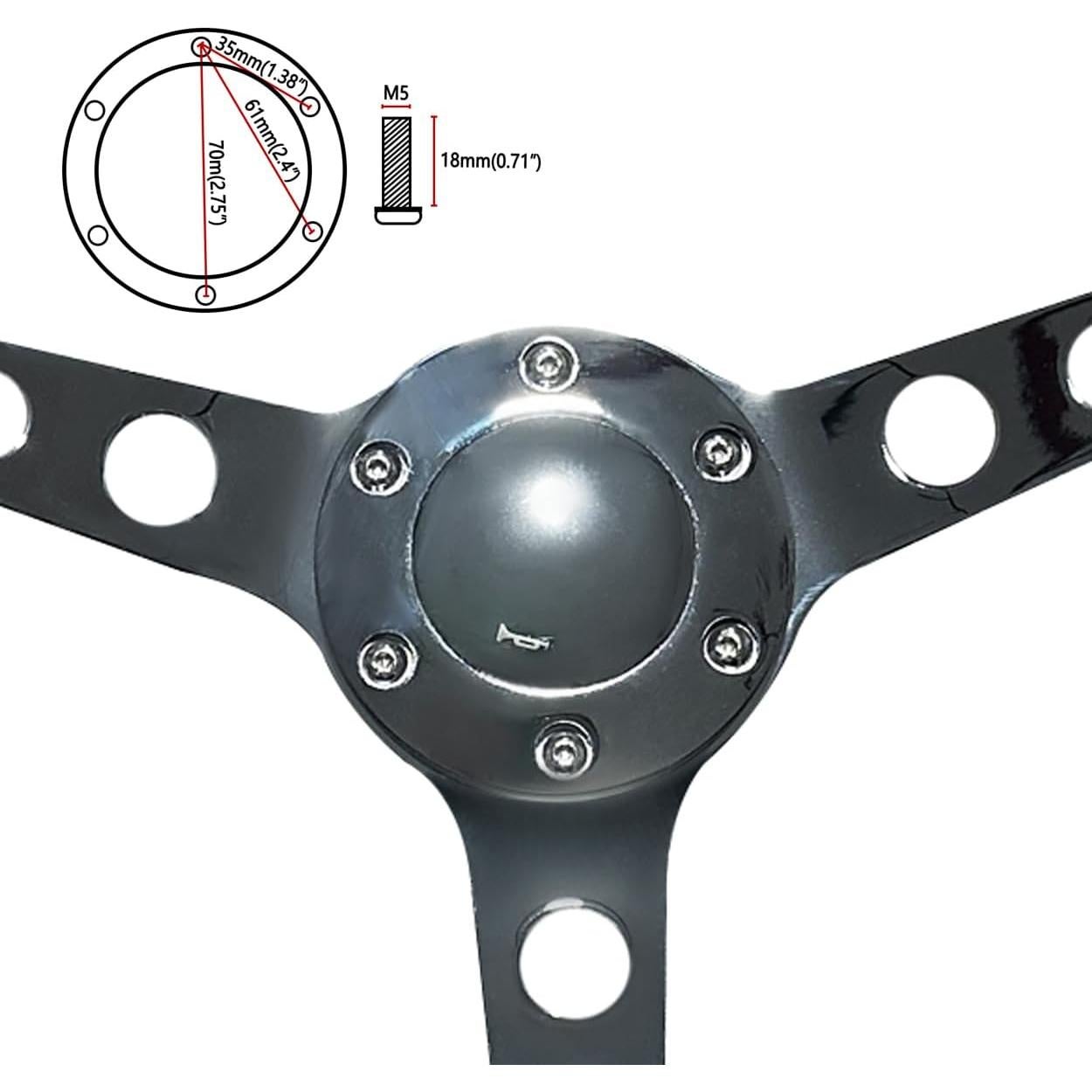 Volante de Madera Hiracing Wood-380 38 cm Ajuste Universal